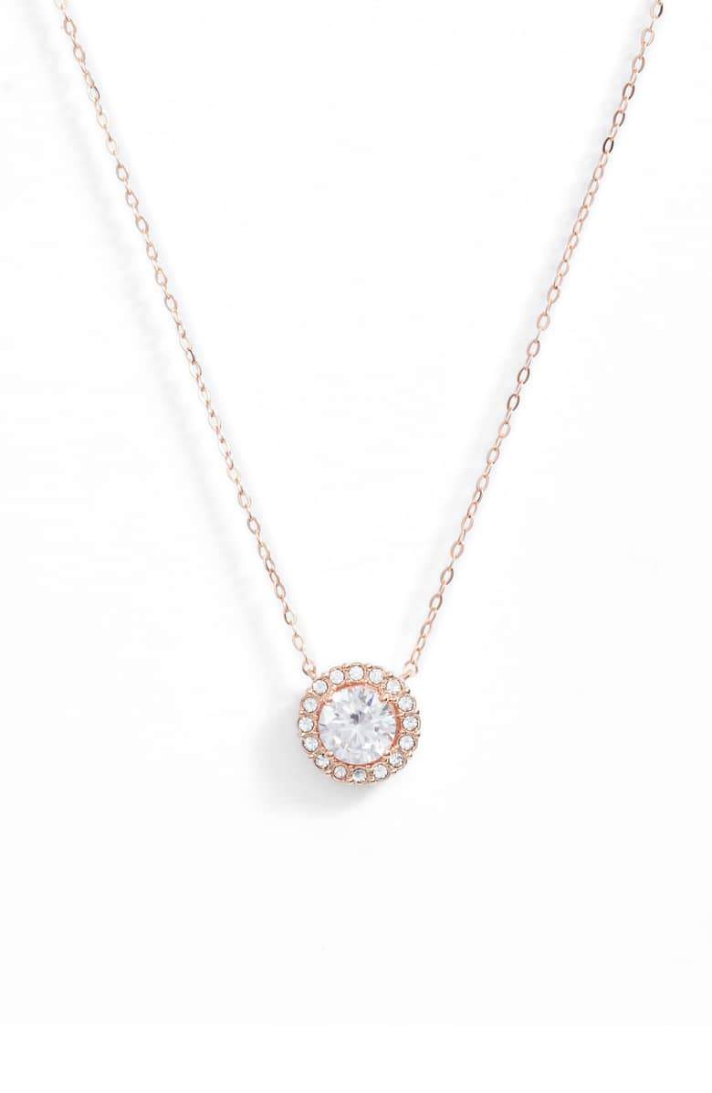 Crystal Halo Disc Necklace