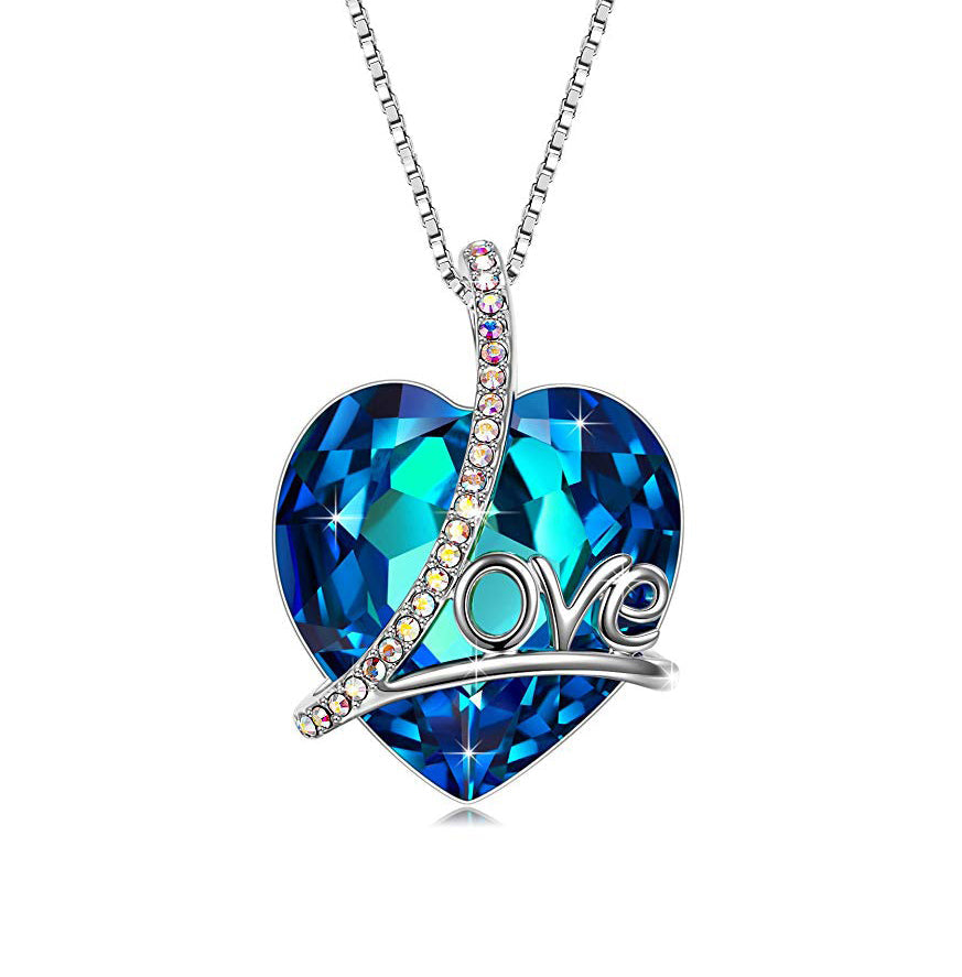 Classic Blue Love Heart Necklace