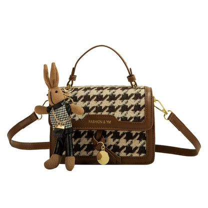 Muzikai Plaid Patchwork Handbag Bag