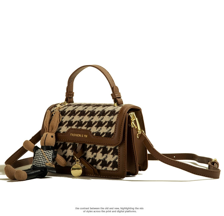 Muzikai Plaid Patchwork Handbag Bag