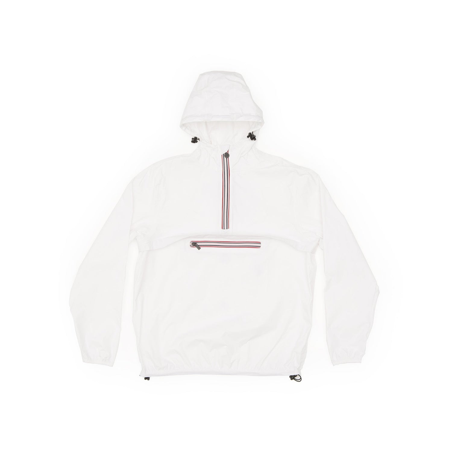 White Quarter Zip Packable Rain Jacket