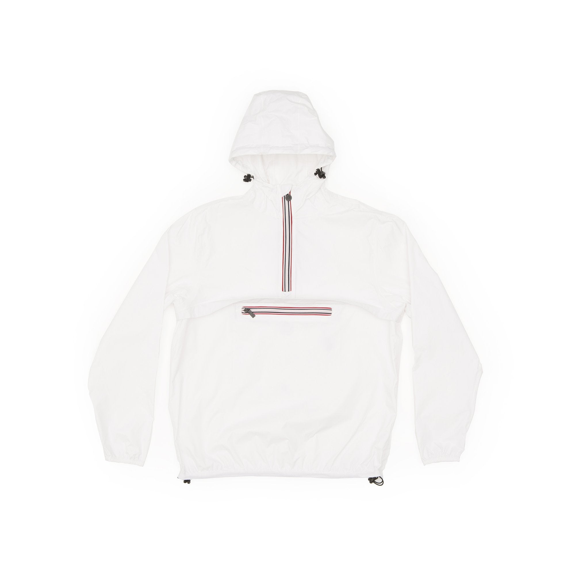 White Quarter Zip Packable Rain Jacket